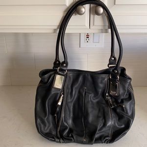 Tignanello black leather handbag